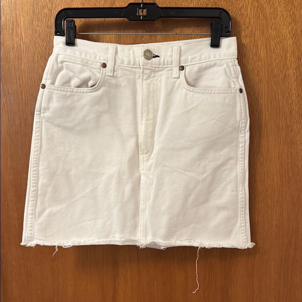 Classic White Denim Skirt